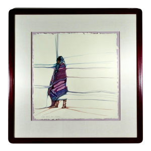 Amado Maurilio Pena "Woman In Purple" From The "Colcha" Series 1989 Painting