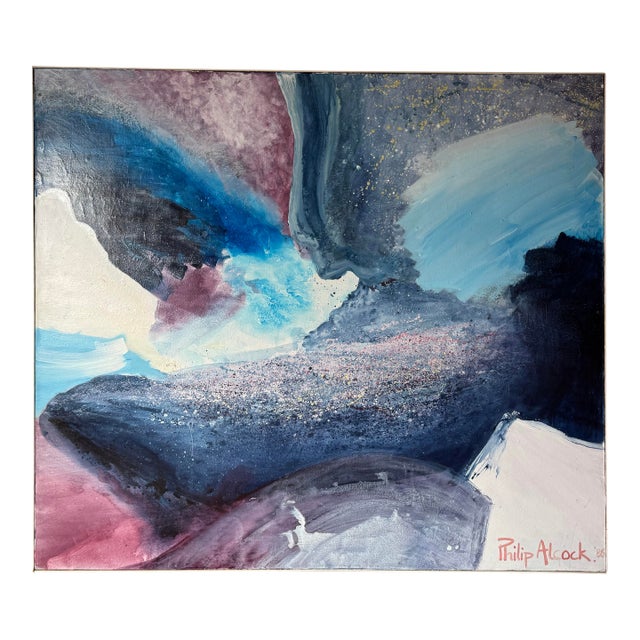 Oversized- 1986 Philip Alcock Expressionist Abstract Acrylic on Canvas Painting For Sale