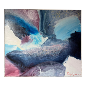Oversized- 1986 Philip Alcock Expressionist Abstract Acrylic on Canvas Painting