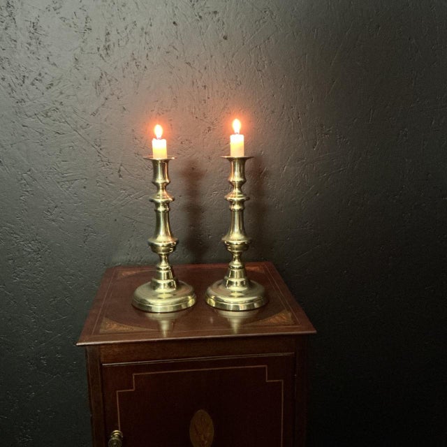 Antique Brass Candlesticks, 1825, Set of 2, in Very Good conditions. Designed before 1890