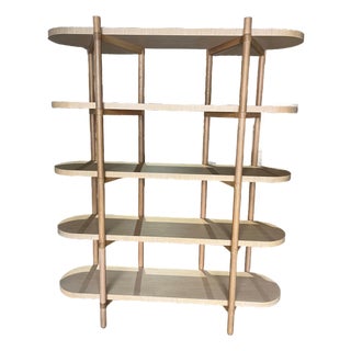 Attributed Four Hands Light Wood 5 Shelf Etagere For Sale