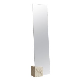 Mirror in Limestone and Glass Sculptural Design by Tommy Hyldahl For Sale
