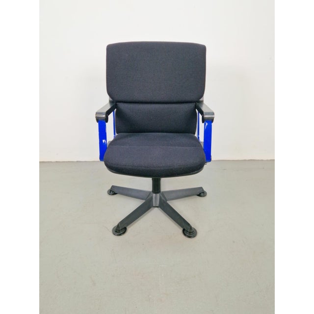 Office chair by richard sapper for comforto 1980s one dial under the seat adjusts lumbar support, another control locks...
