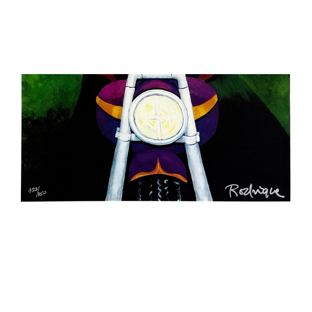 Silkscreen in colors on paper. Hand signed lower right by George Rodrigue. Hand numbered 323/350 lower left. Artwork size:...