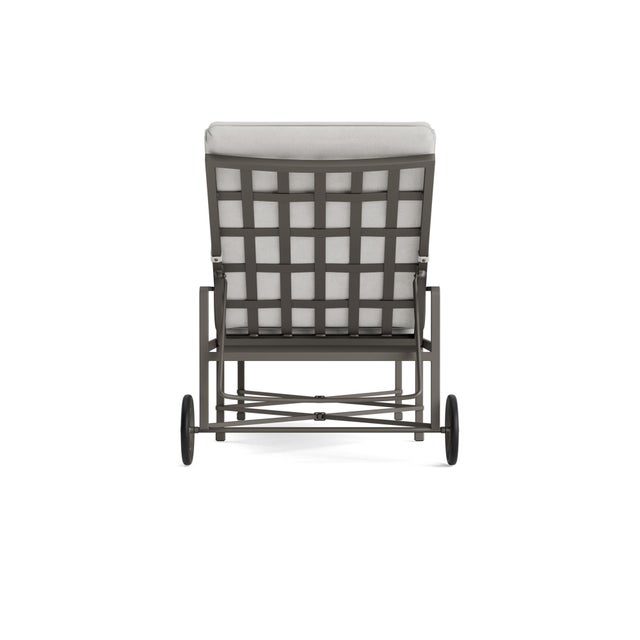 Brown Jordan Brown Jordan Venetian Adjustable Chaise With Wheels, Mica frame with Fusion Dove fabric For Sale - Image 4 of 11