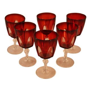 Clear Red Wine Glasses - Set of 6 For Sale