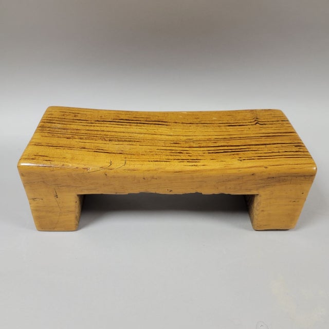 Antique Chinese Elm Wood Headrest, Late Qing For Sale - Image 4 of 8