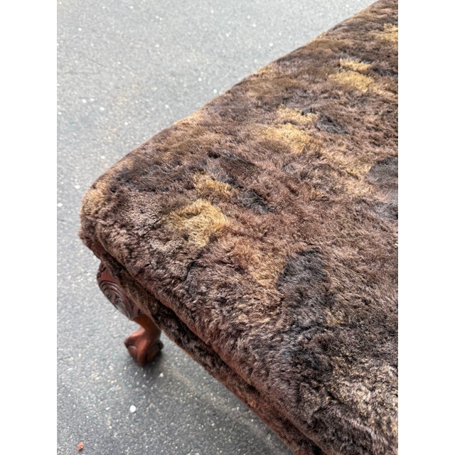 Brown Old Hickory Tannery Chippendale Oversized Ottoman For Sale - Image 8 of 9