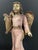 Vintage Hand Carved Wooden Stnading Angel Playing Lyre Instrument Sculpture For Sale - Image 4 of 8