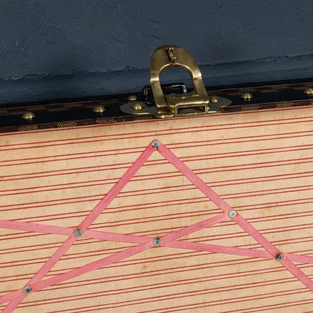 Antique Trunk in Damier Canvas from Louis Vuitton, France, 1900 For Sale - Image 17 of 18