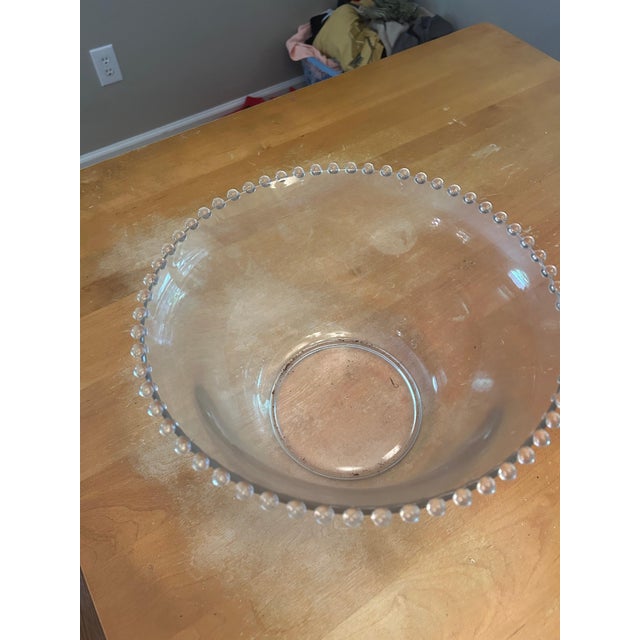 Mid-Century Modern Mid 20th Century Imperial Glass Candlewick Punch Bowl and Underplate Set For Sale - Image 3 of 6
