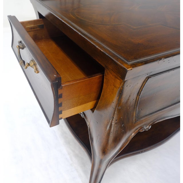 Pair of Thomasville Fine Inlayed Tops Cabriole Legs One Drawer End Tables MINT For Sale - Image 17 of 18