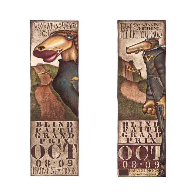 "Blind Faith Suite: Man and Woman" by Markus Pierson Unframed Suite of 2 Pure Pigment Prints with Silkscreen on Paper Hand...