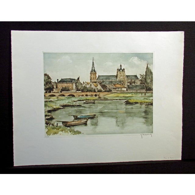 Impressionist Roger Hebbelinck Hand Signed Vintage Aquatint Etching Belgium For Sale - Image 3 of 8