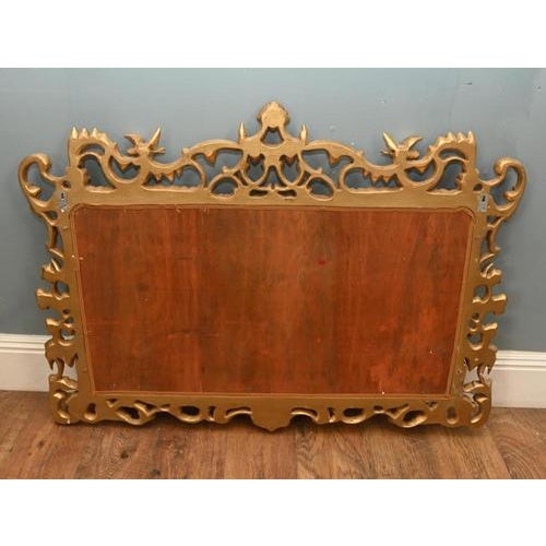 Rococo Georgian Revival Rococo Gilt Mantle Glass Mirror For Sale - Image 3 of 6
