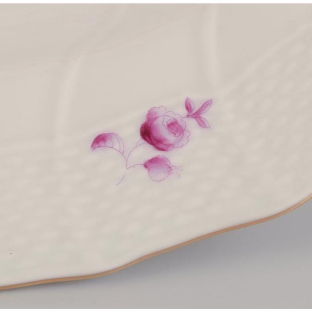 Deep Plates with Purple Floral Motifs from Herend, Hungary, Set of 4 For Sale - Image 5 of 9