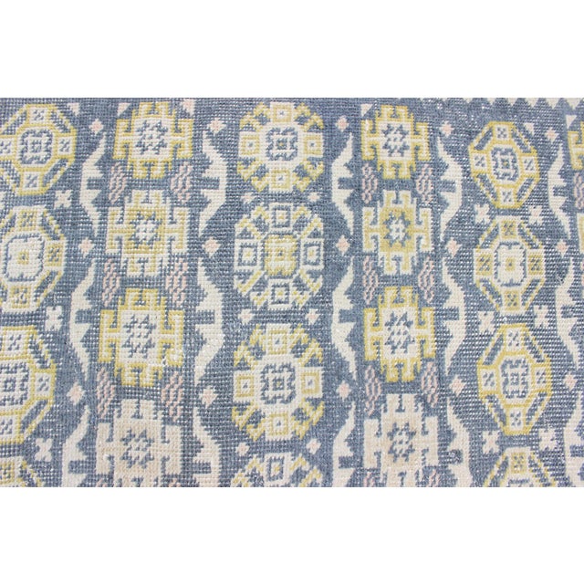 Textile Antique Khotan Rug in Shades of Blue With Gray, L. Pink and Yellow Accents 9'8 X 13'4 For Sale - Image 7 of 13