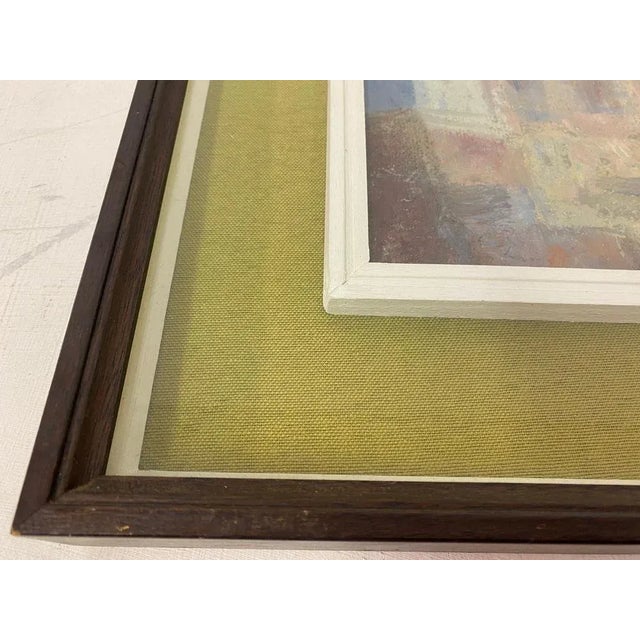 1970s painting Framed wihin a glazed frame Image measures 40 x 50 cm Signed on the back