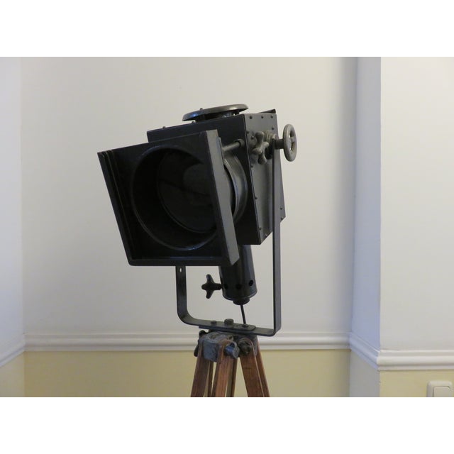 Stage Spotlight on Wooden Stand, 1930s For Sale - Image 4 of 18