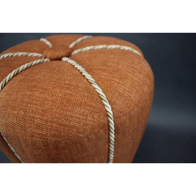 Vintage Czechoslovakian Upholstered Ottoman in the style of Halabala, 1950s For Sale - Image 4 of 8