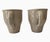 Set of two Russel Wright Oneida MCM style stoneware tall gray coffee mugs. Each mug holds 1-3/4 cups (14 ounces) and...