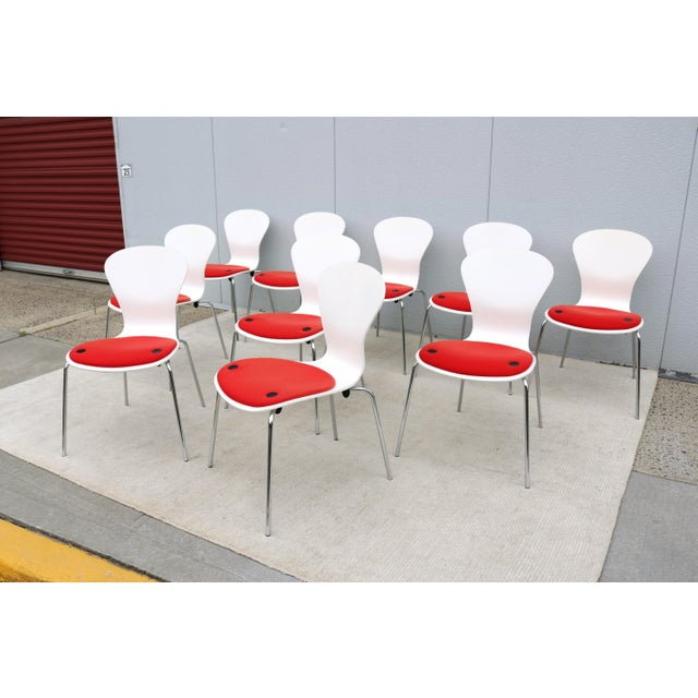 2010s Modern Ross Lovegrove for Knoll Sprite Stacking Armless Dining Chairs- Set of 10 For Sale - Image 5 of 18