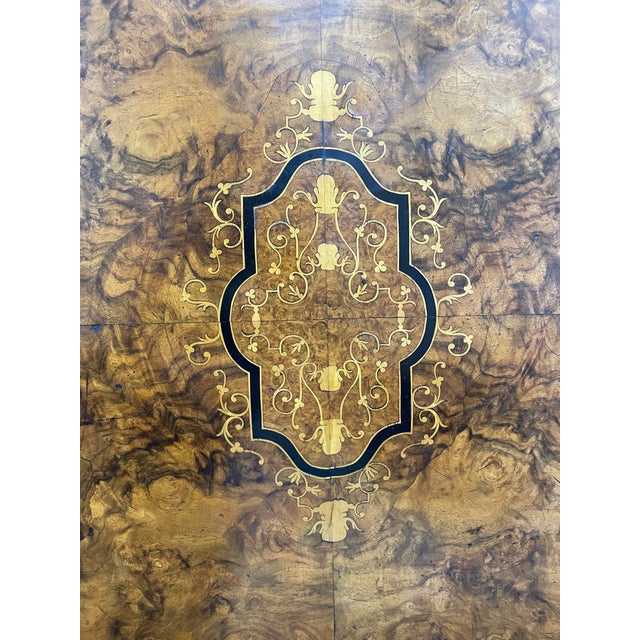 Late 19th Century Napoleon III Style Tilt-Top Entry Table With Burl Wood and Inlay For Sale In Los Angeles - Image 6 of 18