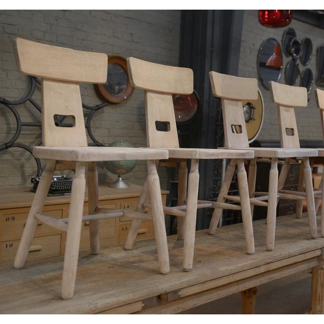 Beige Beech Dining Chairs, 1960, Set of 3 For Sale - Image 8 of 11