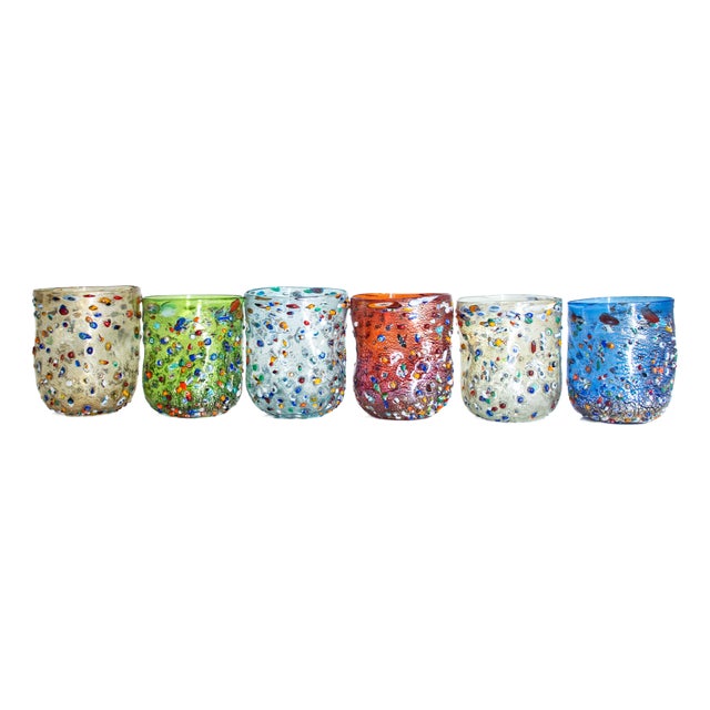 Murano Crystal Glasses by Mariana Iskra, Set of 6 For Sale