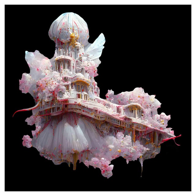 Kevin Abanto, Couture Castle, Digital Print, 2022 For Sale
