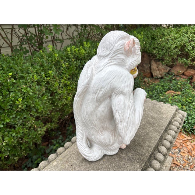 1960s Italian Glazed Terracotta Monkey Sculpture For Sale - Image 9 of 12