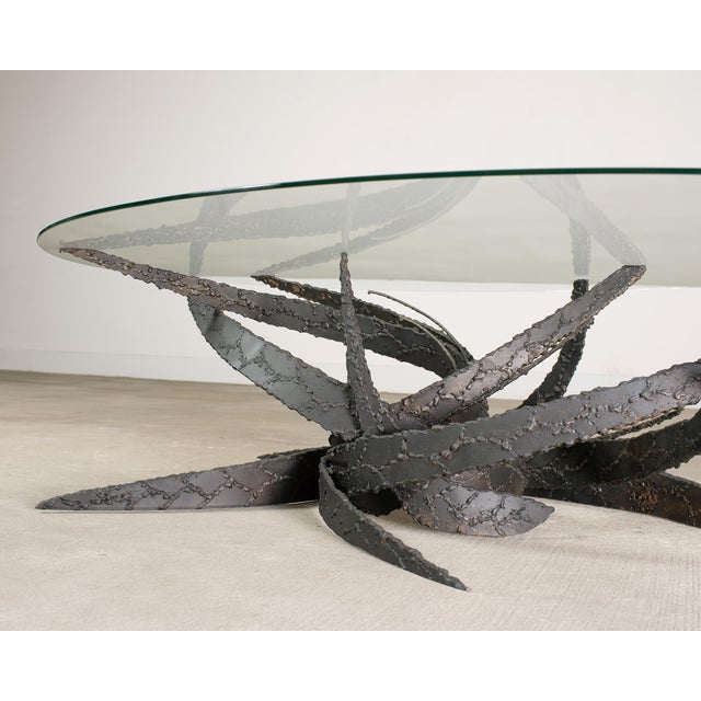 Charcoal Silas Seandel Brutalist Iron Torch Cut Cocktail Table For Sale - Image 8 of 18