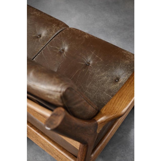 Mid-Century Modern Danish Three-Seater Sofa in Brown Leather by Georg Thams for A/S Vejen Polstermöbelfabrik, 1960s For Sale - Image 18 of 18