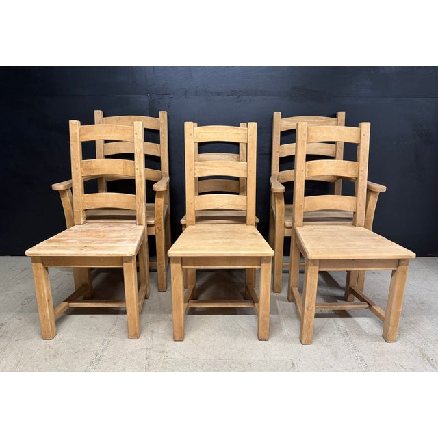 A nice set of Solid Oak Farmhouse Dining Chairs, good quality construction and strong and sturdy. We have bleached them...