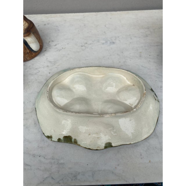 Late 19th Century 19th Century French Majolica Oval Egg Plate For Sale - Image 5 of 5