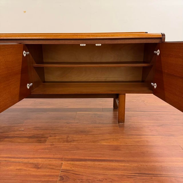 Mid-Century Modern White & Newton Long Teak Sideboard Bar For Sale - Image 3 of 14