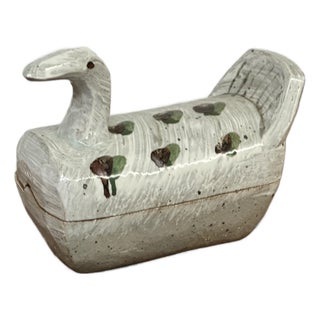 Ceramic Bird-Shaped Lidded Box, Vintage For Sale