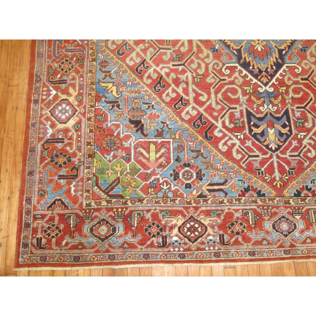 Antique Heriz, 8'7'' X 11'6'' For Sale - Image 9 of 12