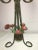 Metal Floral Tole Table Lamp With Celery Green Shade For Sale - Image 7 of 8
