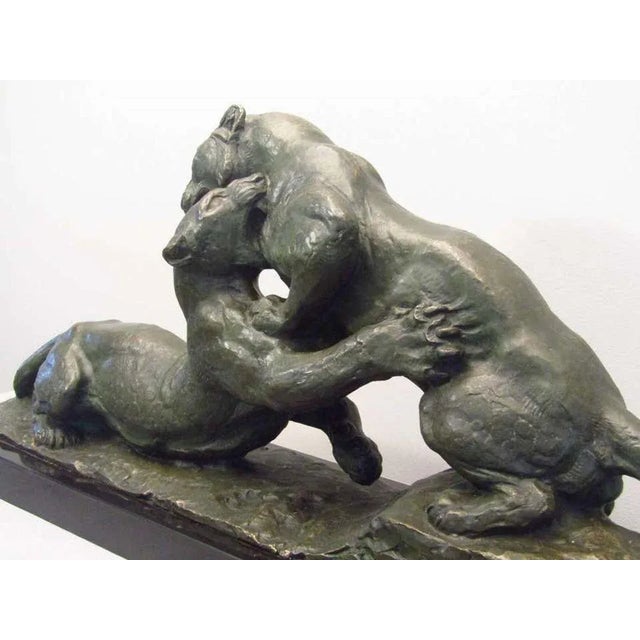 Metal Art Deco Bronze Panther Sculpture from Robert, 1930s For Sale - Image 7 of 11