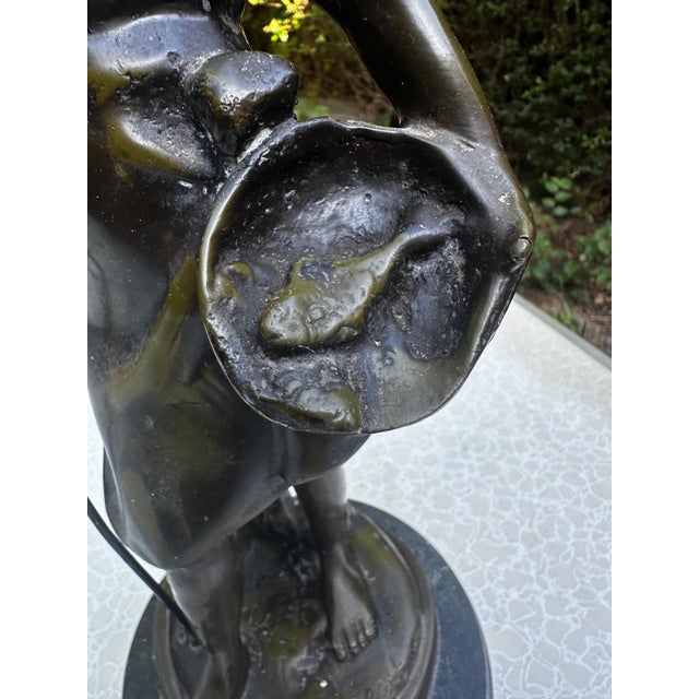Hippolyte François Moreau, Young Fisherman, 1900, Bronze with Green Patina For Sale - Image 11 of 18