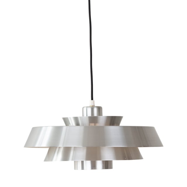 Vintage Nova Pendant Lamp in Aluminum by Jo Hammerborg for Fog and Mørup, 1963 For Sale