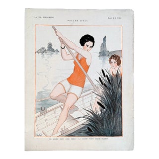 Original 1916 La Vie Parisienne Illustration by A. Vallée, “Poules D’Eau” (Water Hens) For Sale