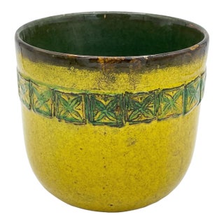Mid-Century Italian Chartreuse "Foglia" Planter Attributed to Massimo Baldelli For Sale