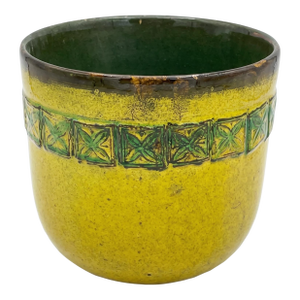 Mid-Century Italian Chartreuse "Foglia" Planter Attributed to Massimo Baldelli
