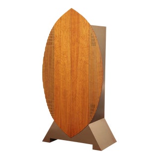 Early 21st Century Modernist Sculptural Fruitwood Two Door Cabinet Armoire For Sale