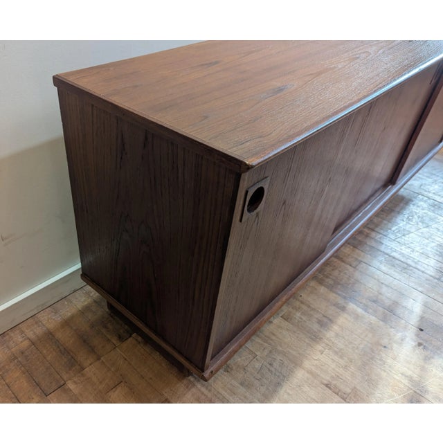 Brown Danish Modern Mid Century Teak Sideboard Dyrlund For Sale - Image 8 of 12