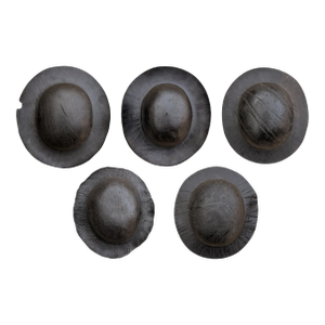 Set of Five 19th Century French Leather Miner's Hats