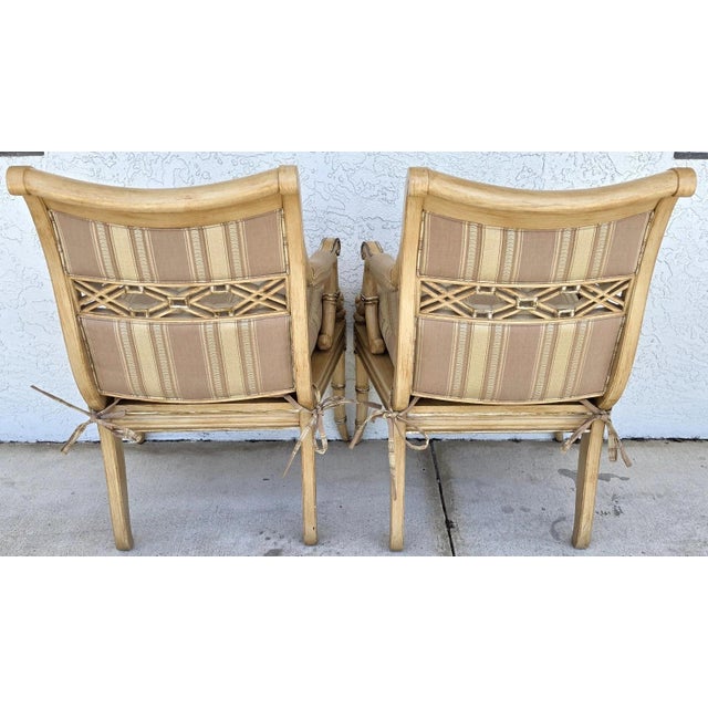 Century Furniture Regency Cane Seat Armchairs Pair For Sale In Miami - Image 6 of 18