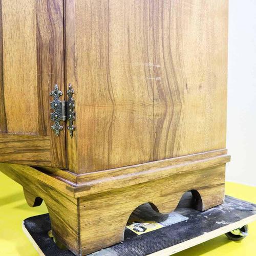 Rustic Wooden Cupboard with Display Top For Sale - Image 11 of 15